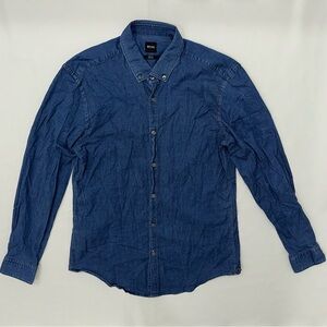 Hugo Boss Blue Jean Casual Button Shirt Men’s